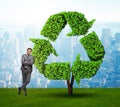 Businessman in recyling sustainable business concept