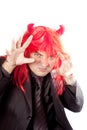 Businessman with red hair. Costume.