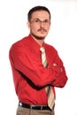 Businessman in red shirt
