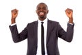 Businessman rejoices