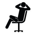 Businessman relaxation icon. Businessman relaxation sign, symbol