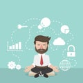 Businessman Relaxation Mind On Business Illustration