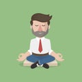 Businessman Relaxation Time Color Illustration