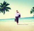 Businessman Relaxation Travel Beach Vacations Concept Royalty Free Stock Photo