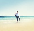 Businessman Relaxation Travel Beach Vacations Concept Royalty Free Stock Photo