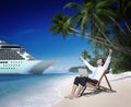 Businessman Relaxation Vacation Outdoors Beach Concept Royalty Free Stock Photo