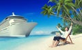 Businessman Relaxation Vacation Outdoors Beach Concept Royalty Free Stock Photo