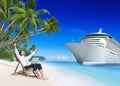 Businessman Relaxation Vacation Outdoors Beach Concept Royalty Free Stock Photo