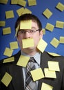Businessman with reminder notes