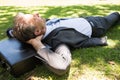 Businessman resting in park