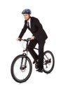 Businessman riding a bicycle