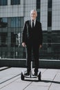 Businessman is Riding on Gyroboard