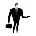 Businessman robber. Business robbery. Boss criminal. Vector illustration