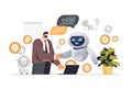 businessman and robot shaking hands business partners handshake partnership artificial intelligence technology