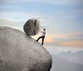 Businessman on a Rock