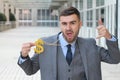 Businessman Rocking Golden Necklace With Dollar Sign