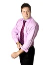 Businessman rolling up his sleeves Royalty Free Stock Photo