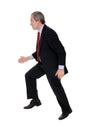 Businessman running away