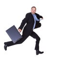 Businessman Running With Briefcase In Hand Royalty Free Stock Photo