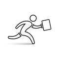 Businessman running with briefcase icon, vector Royalty Free Stock Photo