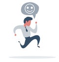 Businessman is running. Business concept illustration. Success, race, competition, process concept.