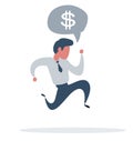 Businessman is running. Business concept illustration. Success, race, competition, process concept.