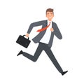 Businessman Running With Case character Illustration Vector