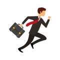 Businessman running character isolated icon