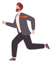 Businessman running fast. Person hurrying for work meeting
