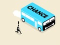 Businessman running follow the chance bus Royalty Free Stock Photo