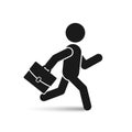 Businessman running with his briefcase, vector illustration Royalty Free Stock Photo