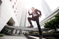 Businessman is running in honkong Royalty Free Stock Photo