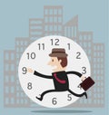Businessman running race against time Royalty Free Stock Photo