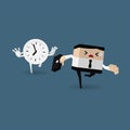 Businessman running race against time Royalty Free Stock Photo