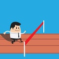 businessman running towards success. Vector illustration decorative design