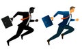 Businessman running working with briefcase, business, energetic, dynamic concept