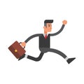 businessman rushing to work. Vector illustration decorative design