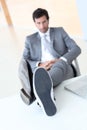Businessman's feet on table Royalty Free Stock Photo