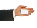 Businessman's hand holding business card Royalty Free Stock Photo