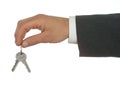 Businessman's Hand Holding Keys Royalty Free Stock Photo