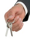 Businessman's Hand Holding Keys Royalty Free Stock Photo
