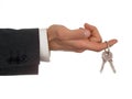 Businessman's Hand Holding Keys Royalty Free Stock Photo