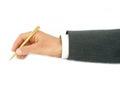 Businessman's Hand Holding Pen Royalty Free Stock Photo