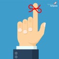 Businessman`s hand with red bow Royalty Free Stock Photo