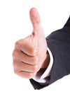 Businessman's hand with thumb up