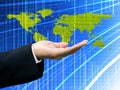 Businessman's hand with world map Royalty Free Stock Photo