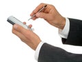 Businessman's hands with palmtop