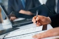 businessman's hands with pen and documents Royalty Free Stock Photo