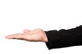 Businessman`s right hand palm up with clipping path. Royalty Free Stock Photo