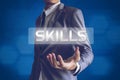 Businessman or Salaryman with Skills text modern interface conce